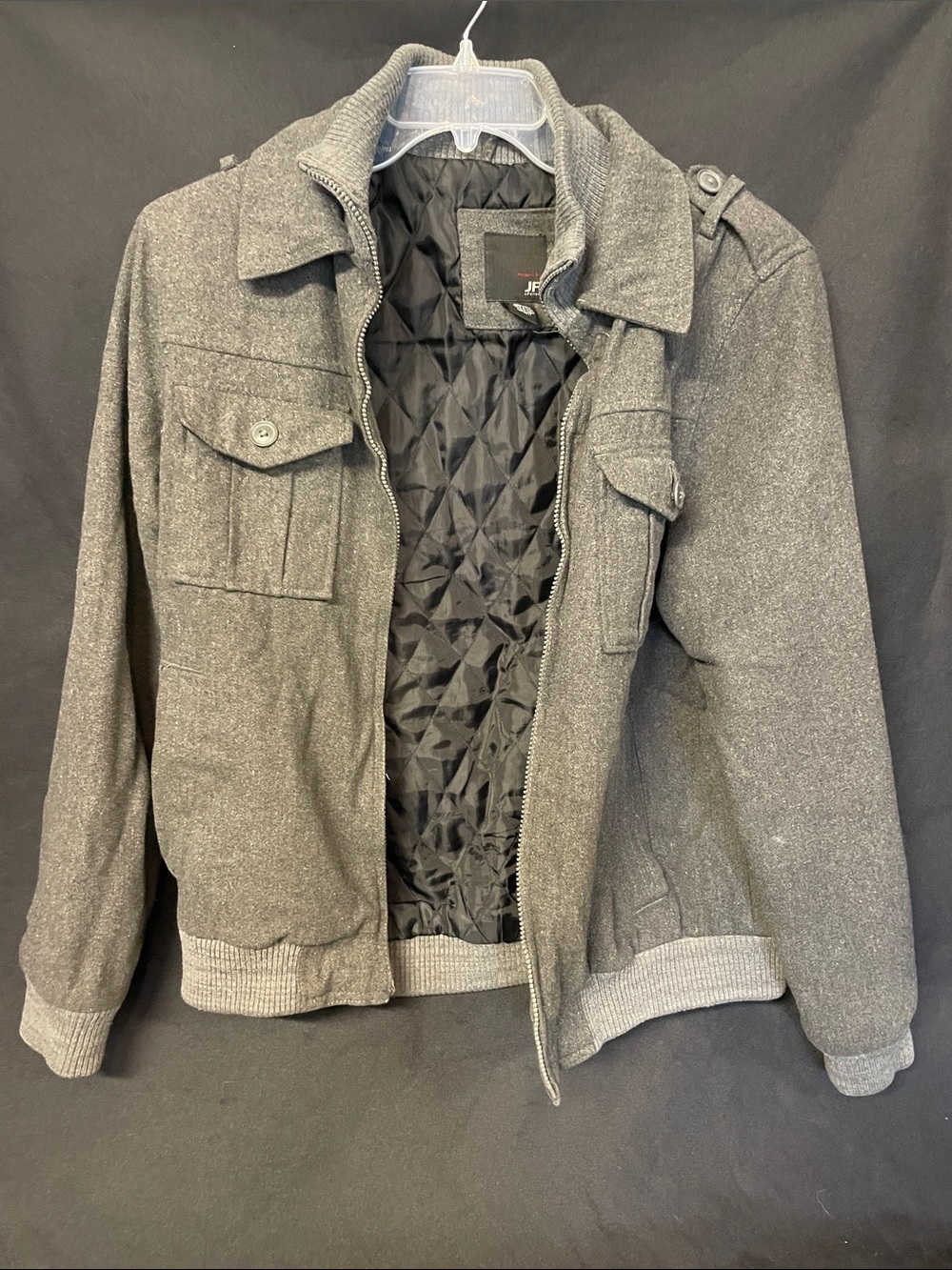 jf j.ferrar Gray Quilted-Lined Lightweight Jacket